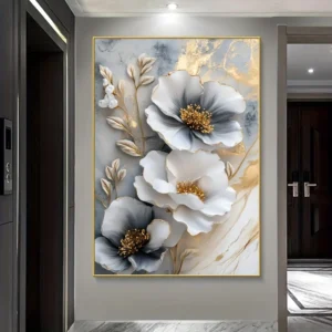 3D floral canvas